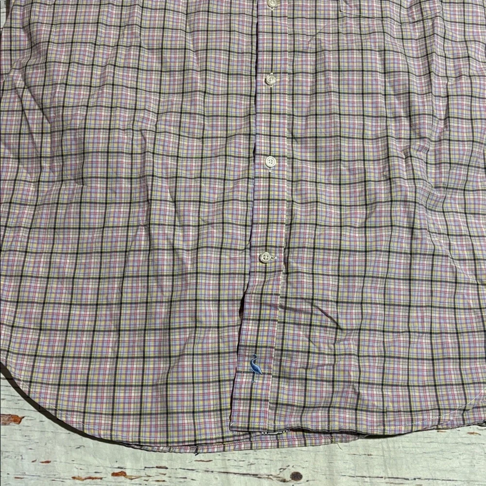 Tailorbyrd Men's Checkered Button Down Shirt - Pink Blue Yellow Sz XL